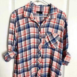 Women's Soft Plaid Large Shirt